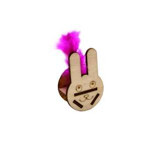 Игрушка для кошек неваляшка Заяц с пером марабу 19,5*6,5*3,5см PETTO