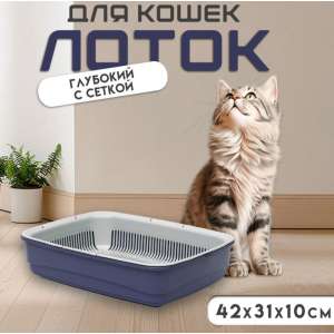 Лоток большой с сеткой Atlantis «Стандарт», 42×31×10 см, фиолетовый