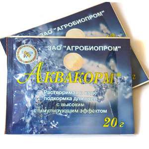 Аквакорм корм для пчел 20гр (расворимая в воде подкорма для пчел с высоким стимулирующим эффектом)