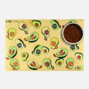 Коврик под миску Авокадо кот 43*28см 