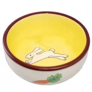 Миска керамическая Заяц/морковка рисунок 150мл 10*5см 