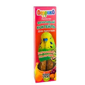 Перрико лакомство для попугаев Зерновые палочки Фруктовый коктейль 2шт 120гр