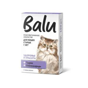 Балу/Balu лакомство мультивит. для кошек 7+ Здоровье и Красота с таурином и олигосахаридом 100таб*5 для кошек