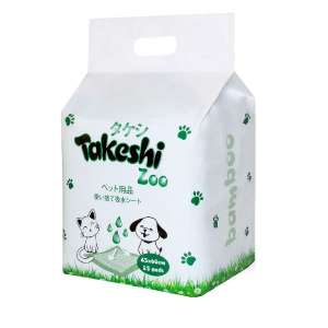 Пеленки гелевые Такеши/TAKESHI ZOO бамбуковые, с липучками 45*60 (в уп.25 шт.)*12  для кошек