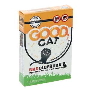 Гуд Кэт Био ошейник для кошек и мелких собак от блох, клещей,летающих насекомых 35см черный*6