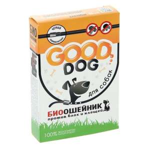 Гуд Дог Био ошейник для собак от блох и клещей, летающих насекомых 65см, черный*6