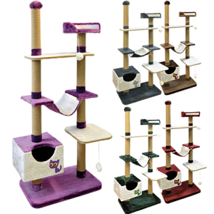 Комплекс многоуровневый для кошек мех пенька 1100*470*1900 Коричневый Зооник