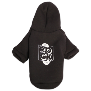 Толстовка с капюшоном LMK-0325 р.S, спинка 23см черная rock  LION 