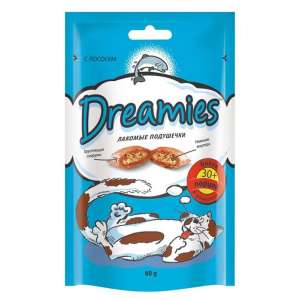 Дримс/Dreamies 60гр лакомство для кошек с лососем  для кошек