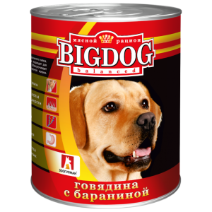 Зоогурман конс БигДог корм для собак Говядина с бараниной 850гр*9