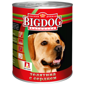 Зоогурман конс БигДог корм для собак Телятина с сердцем 850гр*9