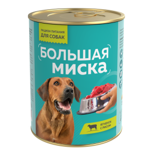 Зоогурман конс Большая миска корм для собак Ягненок с рисом 970гр*12