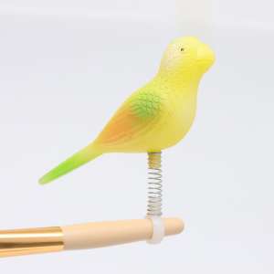 Игрушка для птиц Птичка на пружинке 119*34*125мм желтая Пижон