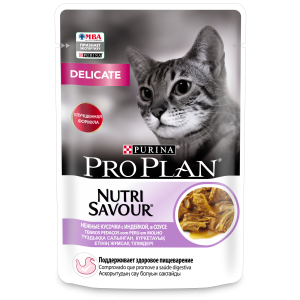 Про План/Pro Plan пауч 85гр корм для кошек Delicate чувствительное пищеварение Индейка