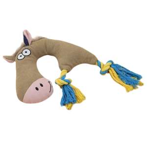 Игрушка для собак Осел 28х22см с канатами, ринговая ткань, микс