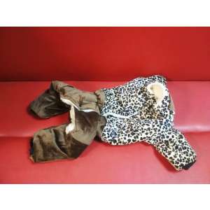 Комбинезон утепленный на кнопках,  без капюшона, для сук коричневый/леопард 47см XL