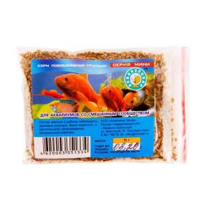 Аквакулинар корм для рыб для аквариумов со смешанным сообществом повседневный 15гр