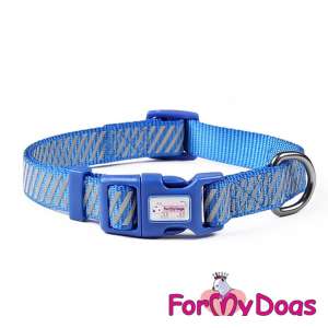 Ошейник для собак светоотражающий рXS синий 2,5*42-62см Formydogs