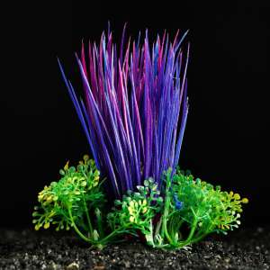Растение аквариумное искусственное 10см фиолетово-зеленое Пижон для рыб