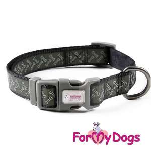 Ошейник для собак светоотражающий рS  черный  1,6*28-42см Formydogs