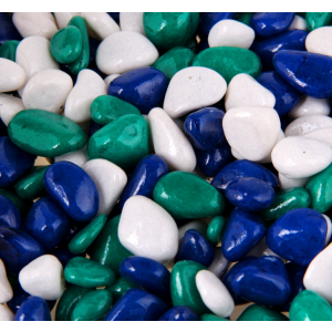 Грунт аквариумный Галька цветная,  белый-темн. синий-изумрудный 800г фр 8-12 мм