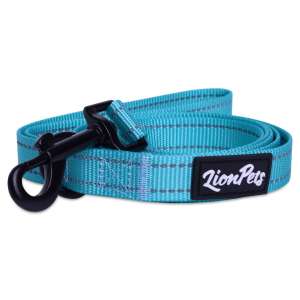Поводок для собак LionPets со светоотражающими полосками (Бирюзовый) Ширина 2.5 см, длина 1,5 метра