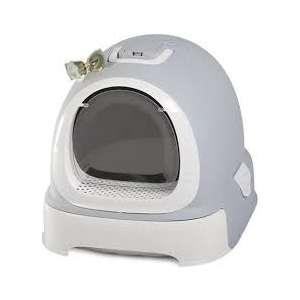 Туалет для кошек Фэнтези с выдвижным поддоном, фильтром, совком и пакетами, серый 55*42*43см Уют