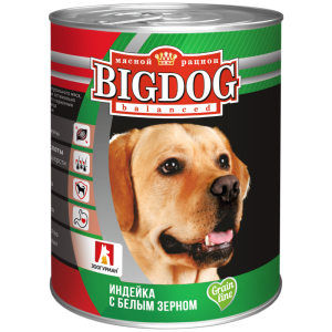 Зоогурман конс БигДог корм для собак Индейка с белым зерном 850гр*9