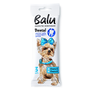 Балу/Balu лакомство для собак мелких и средних пород с омега 3 и 6 36гр 1шт*12 для собак